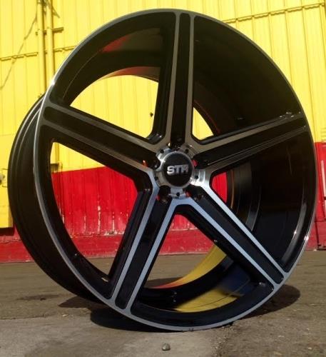 STR RACING 617 BLACK/MACHINE FACE 18X8.5 5X4.75/5X120+35 **STAGGERED ONLY**